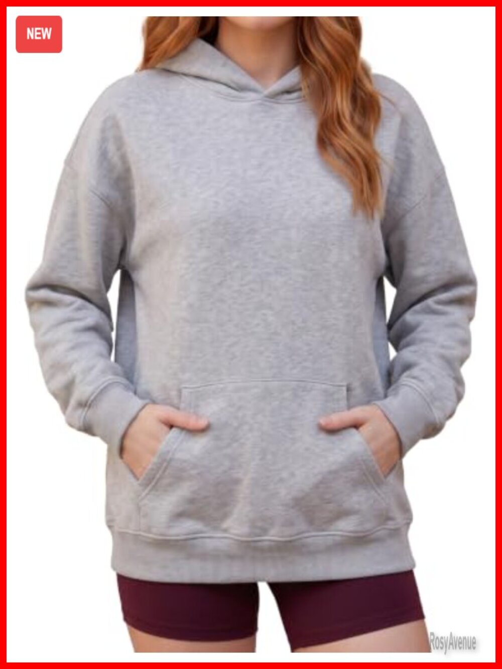 Oversized Hoodie Cotton Polyester Fleece Pullover Sweatshirt with Pocket